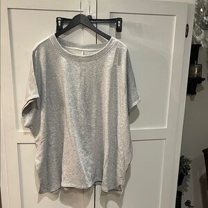 Lane Bryant Light Gray Short Sleeve Top
